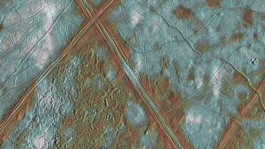 Detalle de la superficie helada de Europa - NASA/JPL/University of Arizona