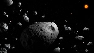 Ilustración artística del asteroide 2025 MN45